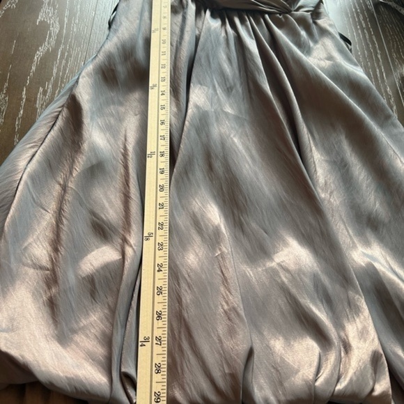 Jim Hjelm Occasions Taffeta Prom, Bridesmaid Grayish Blue and Rose Gold Dress - Picture 9 of 16